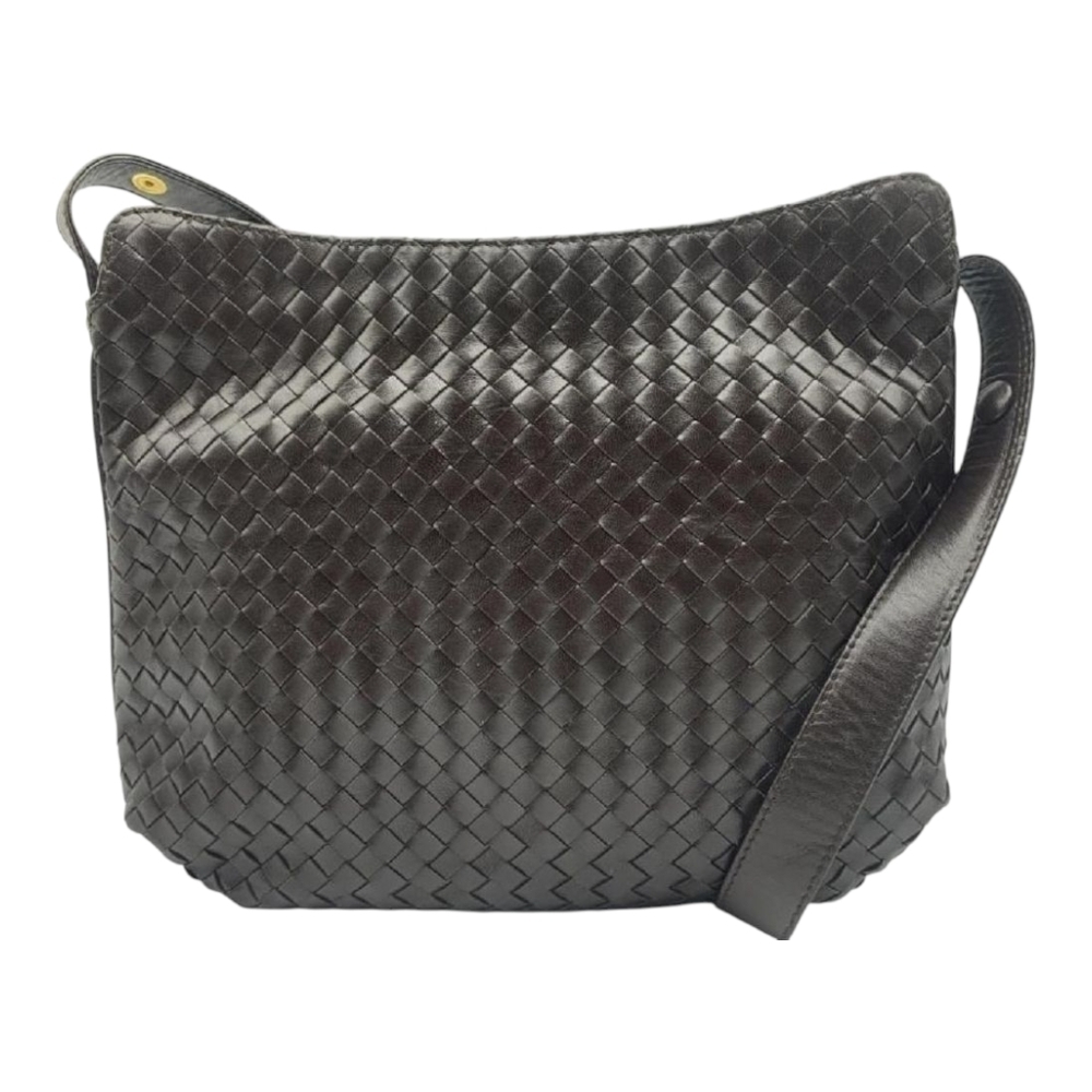 NWOT LALO Fine Italian LUXURY Woven LEATHER Brown Shoulder Bag - Picture 4 of 5